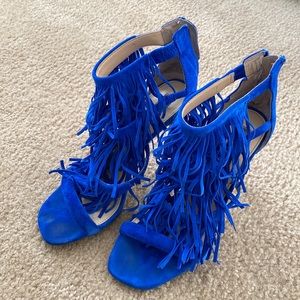Blue Fringe Steve Madden Heels